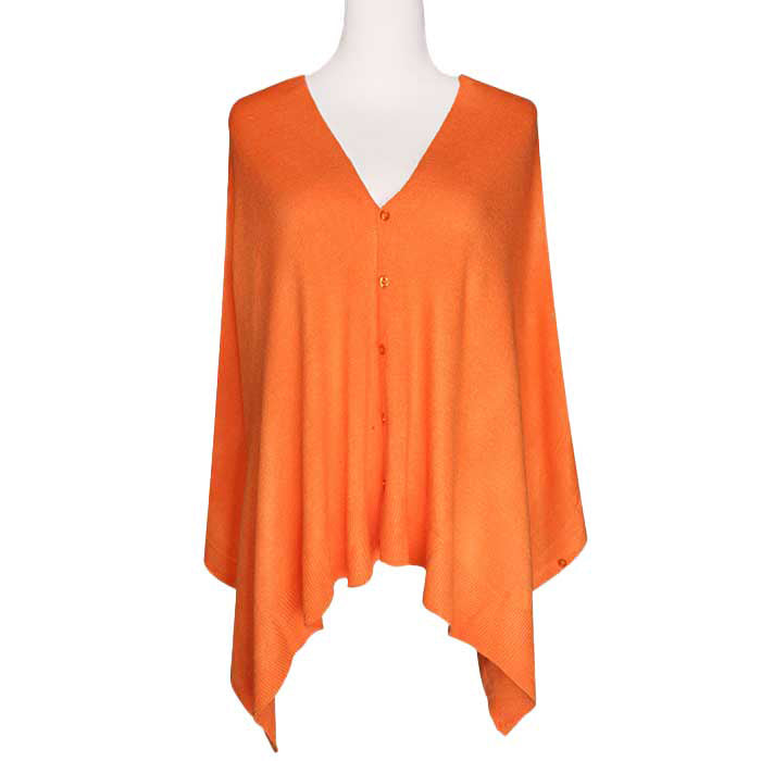 Orange Solid Button Poncho, These famous multi-purpose ponchos are wonderfully versatile and can be worn in many different ways: as a poncho; a shrug; a cardigan; a scarf; a snood; and a shawl. Timeless beautiful Poncho is ensure your upper body stays perfectly warm when the temperatures drop. A fashionable eye catcher, will quickly become one of your favorite accessories, the thickness is perfect for autumn winter and spring, fine gift for women, girl, mom.