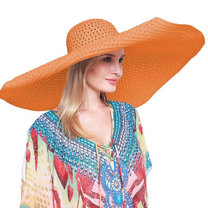 Orange Trendy Solid Straw Sun Hat, adds a great accent to your wardrobe, This elegant, timeless & classic Hat looks cool & fashionable. Perfect for that bad hair day, or simply casual everyday wear; Great gift for that fashionable on-trend friend. Perfect Gift Birthday, Holiday, Anniversary, Valentine's Day.