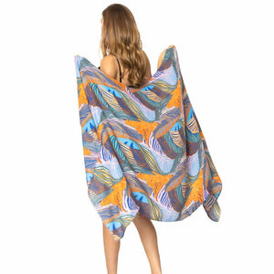 Orange Tropical Leaf Printed Oblong Scarf, this timeless tropical leaf printed oblong scarf is soft, lightweight, and breathable fabric, close to the skin, and comfortable to wear. Sophisticated, flattering, and cozy. look perfectly breezy and laid-back as you head to the beach. A fashionable eye-catcher will quickly become one of your favorite accessories.
