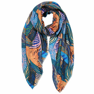 Orange Tropical Leaf Printed Oblong Scarf, this timeless tropical leaf printed oblong scarf is soft, lightweight, and breathable fabric, close to the skin, and comfortable to wear. Sophisticated, flattering, and cozy. look perfectly breezy and laid-back as you head to the beach. A fashionable eye-catcher will quickly become one of your favorite accessories.