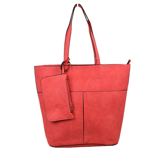 Peach 3 In 1 Large Soft  Leather Women's Tote Handbags, There's spacious and soft leather tote offers triple the styling options. Featuring a spacious profile and a removable pouch makes it an amazing everyday go-to bag. Spacious enough for carrying any and all of your outgoing essentials. The straps helps carrying this shoulder bag comfortably. Perfect as a beach bag to carry foods, drinks, big beach blanket, towels, swimsuit, toys, flip flops, sun screen and more.