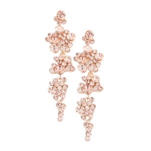 Peach Pearl Crystal Rhinestone Vine Drop Evening Earrings. Get ready with these bright earrings, put on a pop of color to complete your ensemble. Perfect for adding just the right amount of shimmer & shine and a touch of class to special events. Perfect Birthday Gift, Anniversary Gift, Mother's Day Gift, Graduation Gift.