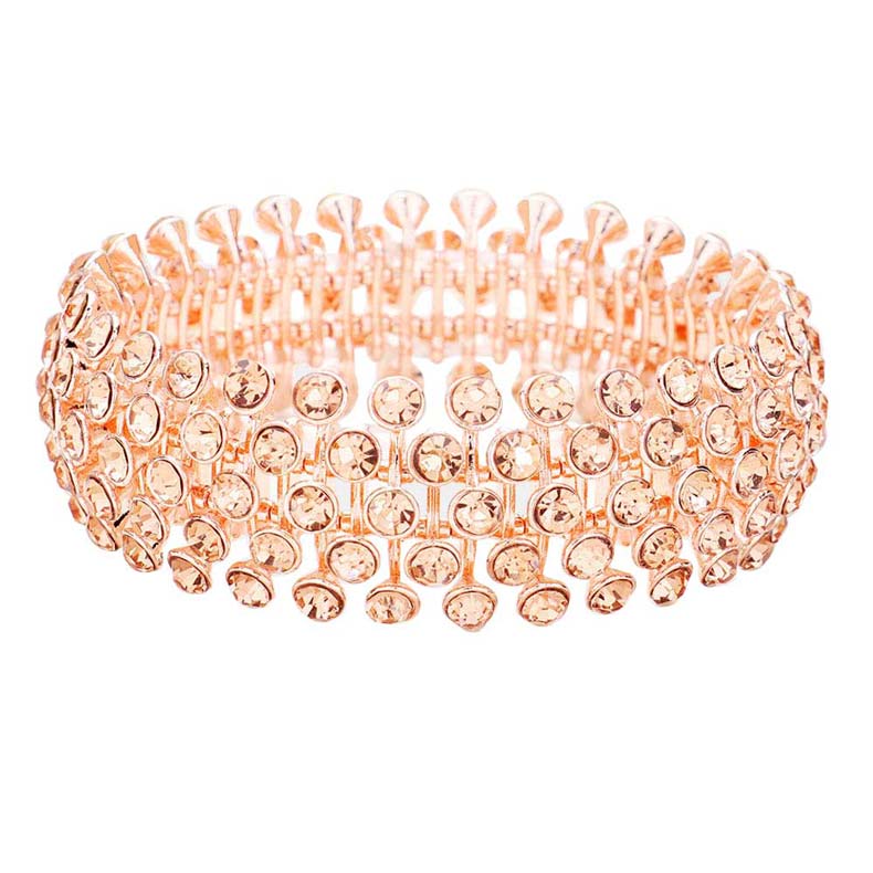Peach Crystal Round Bubble Stretch Evening Bracelet, Get ready with these stretch Bracelets to receive the best compliments on any special occasion. Put on a pop of color to complete your ensemble and make you stand out on special occasions. Perfect for adding just the right amount of shimmer & shine and a touch of class to special events.  This evening bracelet is just what you need to update your wardrobe. Perfect gift for Birthdays, Anniversaries, Mother's Day, Thank you, etc.