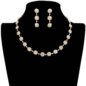 Peach Floral Crystal Rhinestone Collar Necklace, a beautifully crafted design adds a gorgeous glow to your special outfit. Rhinestone collar necklaces that fit your lifestyle on special occasions! The perfect accessory for adding just the right amount of shimmer and a touch of class to special events. 