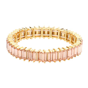 Peach Rectangle Stone Stretch Evening Bracelet, This Rectangle Stone Stretch Evening Bracelet adds an extra glow to your outfit. Pair these with tee and jeans and you are good to go. Jewelry that fits your lifestyle! It will be your new favorite go-to accessory. create the mesmerizing look you have been craving for! Can go from the office to after-hours with ease, adds a sophisticated glow to any outfit on a special occasion