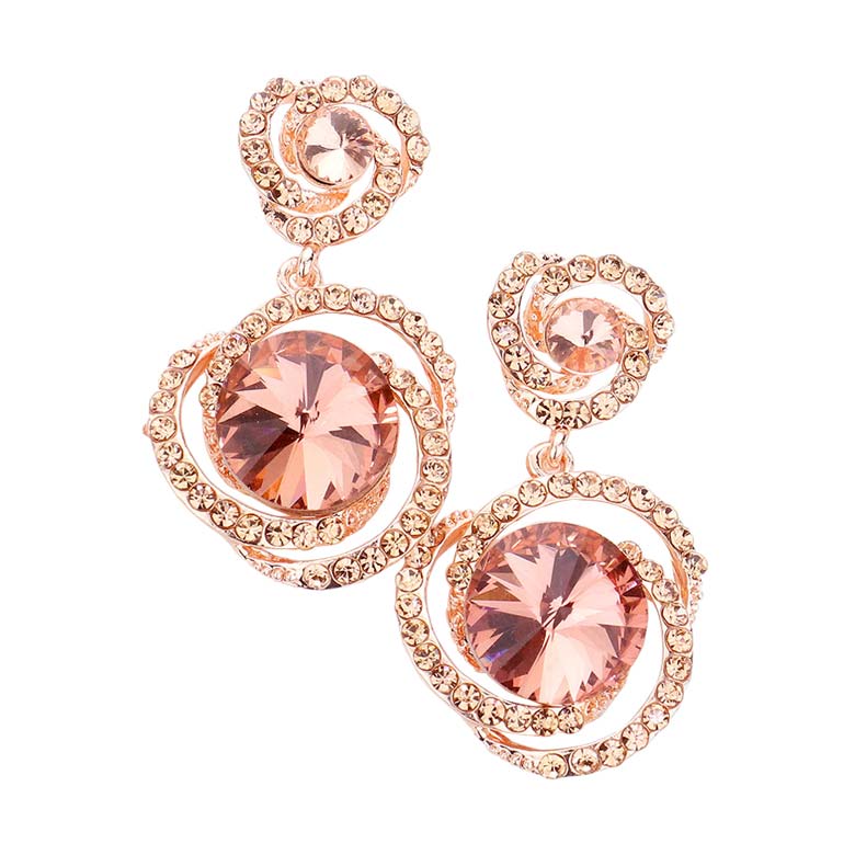 Peach Round Stone Accented Link Dangle Evening Earrings, are beautifully decorated to dangle on your earlobes on special occasions for making you stand out from the crowd. Wear these evening earrings to show your unique yet attractive & beautiful choice. Coordinate these round stone earrings with any special outfit to draw everyone's attention. Perfect jewelry gift to expand a woman's fashion wardrobe with a modern, on-trend style.