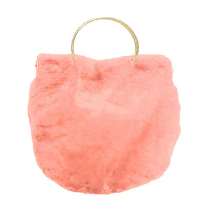 Peach  Solid Faux Fur Tote Crossbody Bag, this cute and attractive crossbody bag is awesome to show your trendy choice that will make you stand out. It gives you the best support for carrying the handy stuff. Have fun and look stylish with this beautiful crossbody bag that will amp up your attire surely. It's versatile enough for wearing straight through the week. Perfectly lightweight to carry around all day. Perfect Birthday Gift, Anniversary Gift, Mother's Day Gift, Graduation Gift, Valentine's Day Gift.