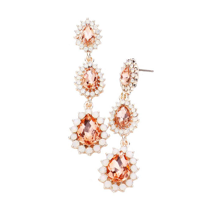 Peach TearDrop Dangle Evening Earrings, Classic, Elegant Teardrop Dangle Earrings Special Occasion ideal for parties, weddings, graduation, prom, holidays, pair these evening earrings with any ensemble for a polished look. These earrings pair perfectly with any ensemble from business casual, to night out on the town or a black tie party. Also makes a great gift for a loved one or for yourself.