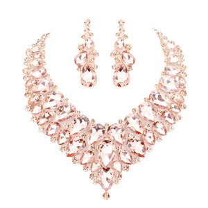 Peach Teardrop Cluster Rhinestone Collar Necklace. Beautifully crafted design adds a gorgeous glow to any outfit. Jewelry that fits your lifestyle! Perfect Birthday Gift, Anniversary Gift, Mother's Day Gift, Anniversary Gift, Graduation Gift, Prom Jewelry, Just Because Gift, Thank you Gift.