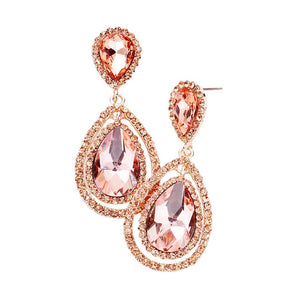 Peach Teardrop Crystal Rhinestone Dangle Evening Earrings, these Crystal Evening dangles earrings are lightweight and make a stylish addition to your fashion earring and jewelry collection. put on a pop of color to complete your ensemble. Jewelry that fits your lifestyle! Perfect Birthday Gift, Anniversary Gift, Mother's Day Gift, Graduation Gift, Prom Jewelry, Just Because Gift, Thank you Gift.