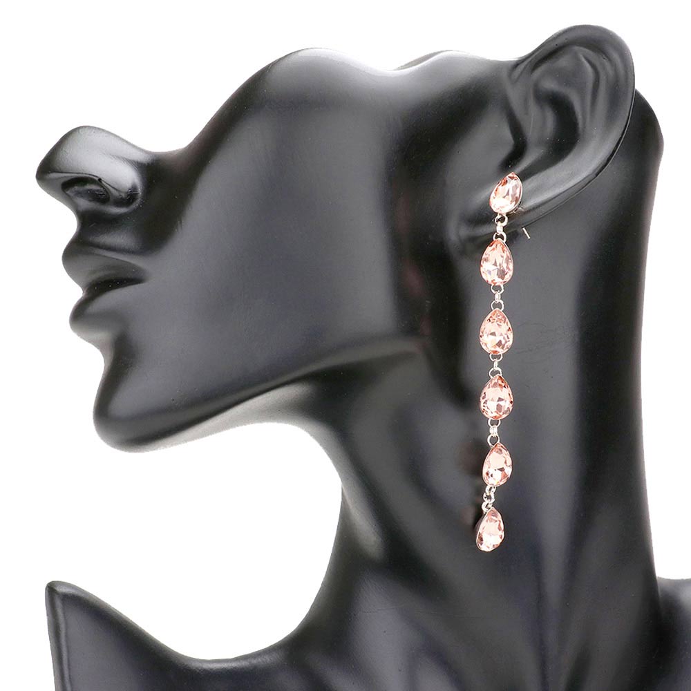 Peach Teardrop Stone Link Dangle Evening Earrings, the beautifully crafted design adds a glow to any outfit, making your events more enjoyable. These evening dangle earrings make you extra special on occasion. These teardrop stone dangle earrings enhance your beauty and make you more attractive. These stone link dangle earrings make your source more interesting and colorful. 