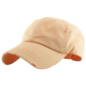 Peach Distressed Baseball Cap, Peach Vintage Ponytail Baseball Cap, comfy vintage cap great for a bad hair day, pull your bun or ponytail thru the back opening, great for keeping your hair away from face while exercising, running, playing sports or just taking a walk. Perfect Birthday Gift, Mother's Day Gift, Anniversary Gift, Thank you Gift, Graduation Gift