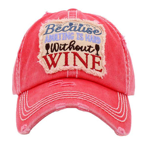 Pink Because Adulting Is Hard Without Wine Vintage Baseball Cap, it is an adorable baseball cap that has a vintage look, giving it that lovely appearance. This Baseball Cap is perfect for your party, vacation or drinking by the pool! Fun cool vintage cap, perfect for those who love Wine. Perfect for use in the all season. No matter where you go on the beach or summer party it will keep you cool and comfortable. Suitable this baseball cap during all your outdoor activities like sports and camping!