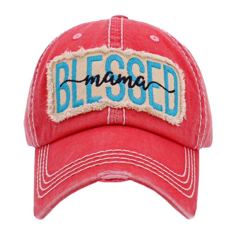 Pink Blessed Mama Message Vintage Baseball Cap, keeps your face from harmful ultraviolet rays and prevents sunburn in summer. This beautiful baseball cap is comfortable to wear for a long time in hot weather. Mama message baseball cap is great for outdoor activities or indoor wear. The vintage baseball cap is a good companion when you go shopping, fishing, beach travel, camping, or hiking. 