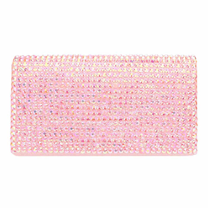 Pink Bling Studded Evening Clutch Crossbody Bag, is the perfect choice to carry on the special occasion with your handy stuff. It is lightweight and easy to carry throughout the whole day. You'll look like the ultimate fashionista while carrying this Crossbody Evening Bag. This stunning Bling Studded Clutch bag is perfect for weddings, parties, evenings, cocktail parties, wedding showers, receptions, proms, etc.
