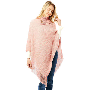 Pink Button Collar Pointed Knitted Foldover Neck Poncho, is beautifully designed with different attractive colors that brings out the luxe into your look. Can be paired with so many tops. It ensures your upper body stays perfectly toasty when the temperatures drop. It's Lightweight and Breathable Fabric, Comfortable to Wear. It gently nestles around the neck and feels exceptionally comfortable to wear. 