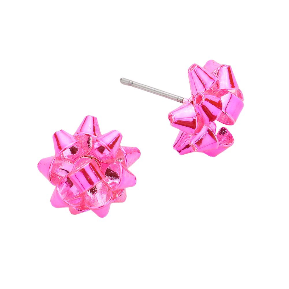 Pink Elle Christmas Gift Bow Stud Earrings Christmas Gift Bow Earrings Christmas Earrings, perfect for the festive season, embrace the Christmas spirit with these dainty holiday earrings, add cheer to your ears, they are bound to cause a smile or two. Perfect Gift December Birthdays, Christmas, Stocking Stuffers, Secret Santa, BFF, etc