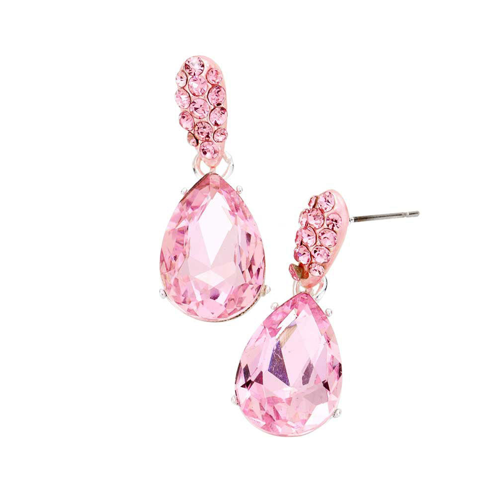 Pink Crystal Teardrop Rhinestone Pave Evening Earrings, Add a pop of color to your ensemble, just the right amount of shimmer & shine, touch of class, beauty and style to any special events. These ultra-chic rhinestone earrings will take your look up a notch and add a gorgeous glow to any outfit with a touch of perfect class. Jewelry that fits your lifestyle and makes your moments awesome! 