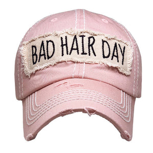 Pink Distressed Bad Hair Day Baseball Cap, cool vintage cap turns your bad hair day into a good day. Faded color, embroidered patch and contrast stitching cap with fun statement will be your favorite. Birthday Gift, Mother's Day Gift, Anniversary Gift, Thank you Gift, Regalo Cumpleanos, Regalo Dia de la Madre, Sports Day 