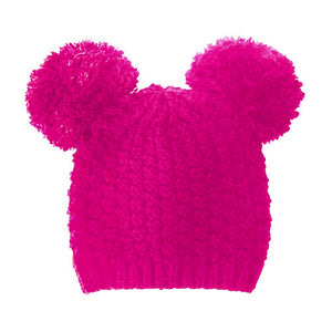 Pink Faux Fur Pom Pom Beanie Kids Hat Winter Beanie Pom Pom Hat, Accessorize the fun way with this faux fur pom pom ear knit hat, the autumnal touch you need to finish your outfit in style. Perfect gift Birthday, Christmas, Anniversary, Valentine's Day, Cold Weather, Loved one, or Friends and family.