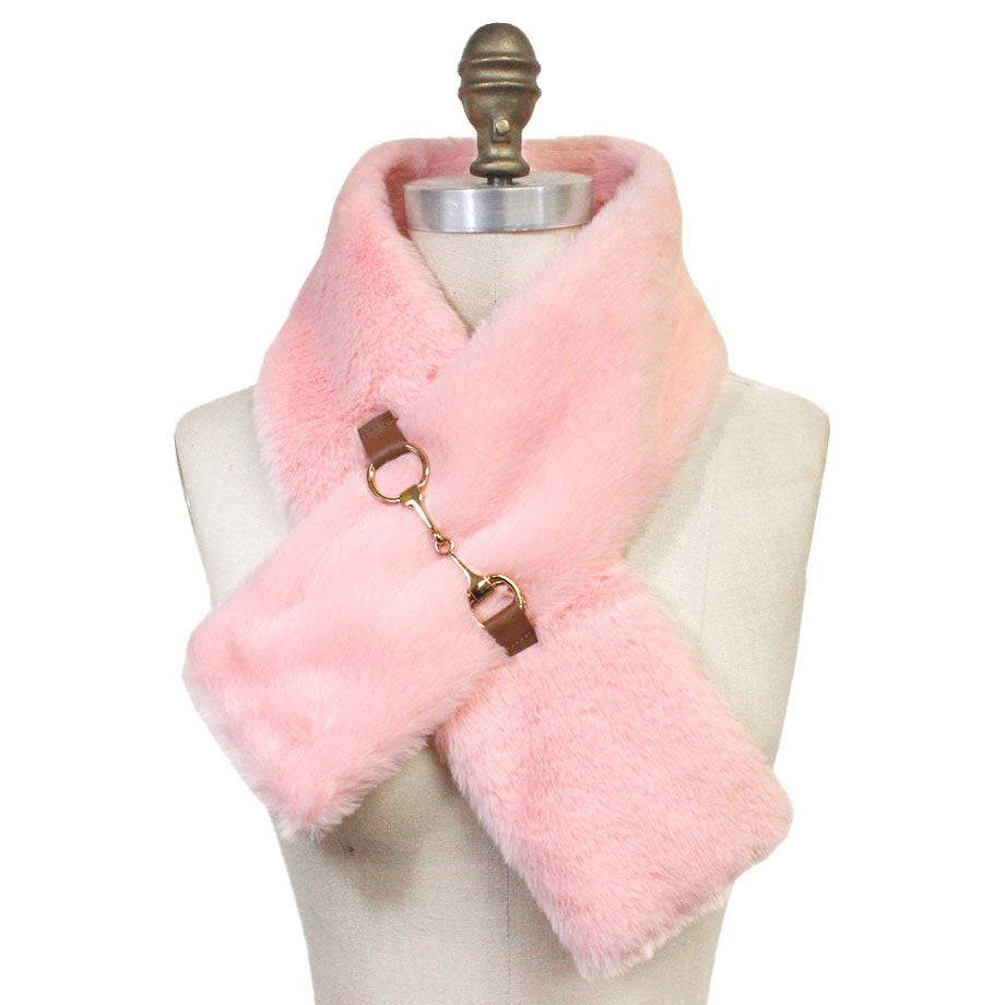 Pink Faux Fur Leather Pull Through Scarf, accent your look with this soft, highly versatile plaid scarf. A rugged staple brings a classic look, adds a pop of color & completes your outfit, keeping you cozy & toasty. Perfect Gift Birthday, Holiday, Christmas, Anniversary, Valentine's Day
