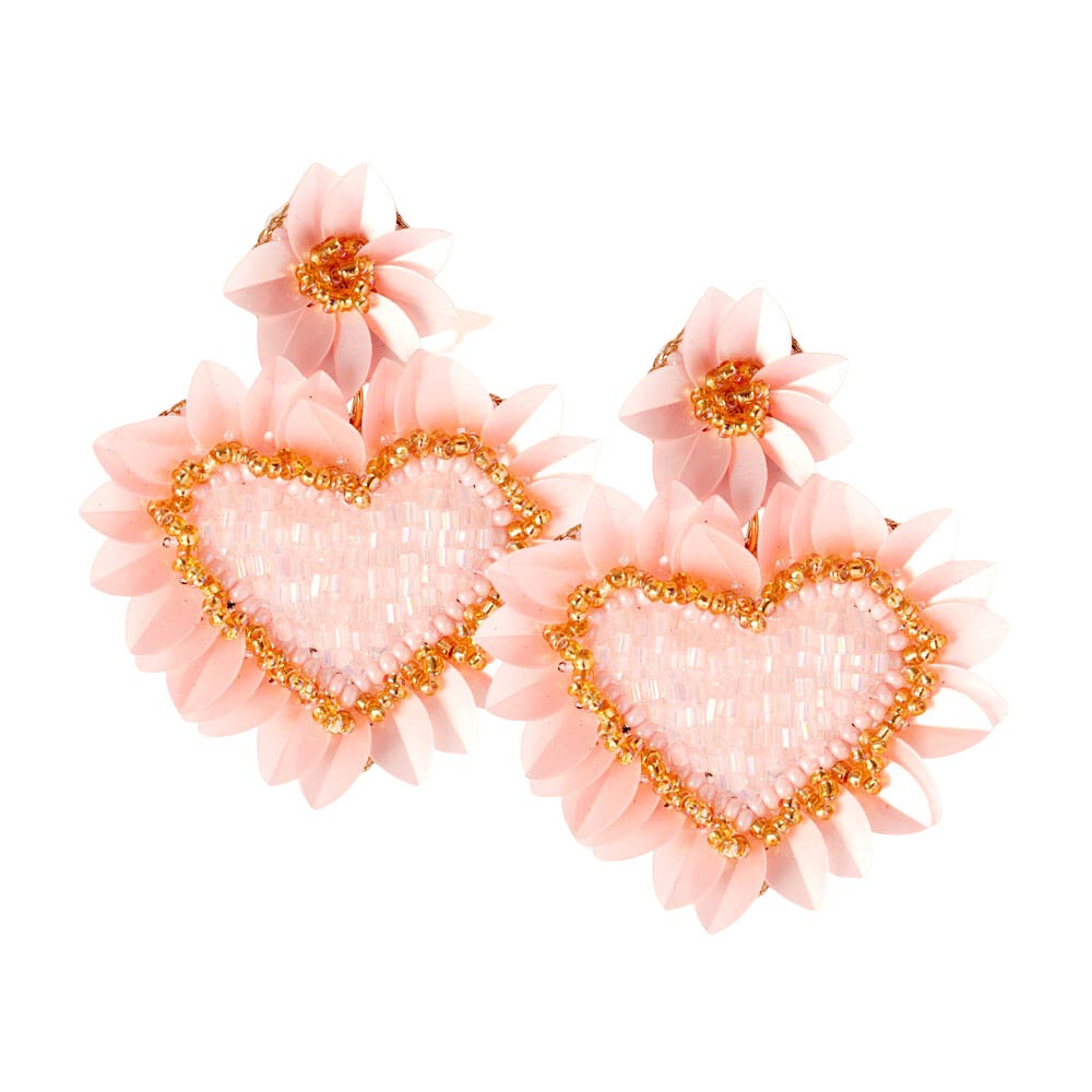 Ivory Felt Back Seed Beaded Heart Dangle Earrings, take your love for statement accessorizing to a new level of affection with these  heart-dangle earrings. Accent all of your dresses with the extra fun vibrant color with these seed beaded earrings. Wear these lovely earrings to make you stand out from the crowd & show your trendy choice this valentine.