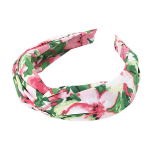 Pink Flower Patterned Twisted Headband, create a natural & beautiful look while perfectly matching your color with the easy-to-use flower-patterned twisted headband. Push your hair back and spice up any plain outfit with this twisted flower-patterned headband! Be the ultimate trendsetter & be prepared to receive compliments wearing this chic headband with all your stylish outfits!