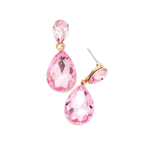 Pink Glass Crystal Teardrop Dangle Earrings, these teardrop earrings put on a pop of color to complete your ensemble & make you stand out with any special outfit. The beautifully crafted design adds a gorgeous glow to any outfit on special occasions. Crystal Teardrop sparkling Stones give these stunning earrings an elegant look. Perfectly lightweight, easy to wear & carry throughout the whole day. 