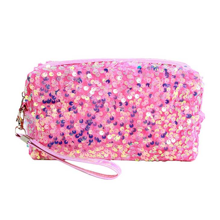 Gold Glitter Sequin Cosmetic Pouch Bag, like the ultimate fashionista even when carrying a small pouch for your money or credit cards, place your makeup, use as a cosmetic bag, use as a students pencil case, essential oil case or drop in your bag & put phone, keys, coins, credit card, etc.  Great for when you need something small to carry or drop in your bag. Makes shopping super easy without having to lug around a huge purse!