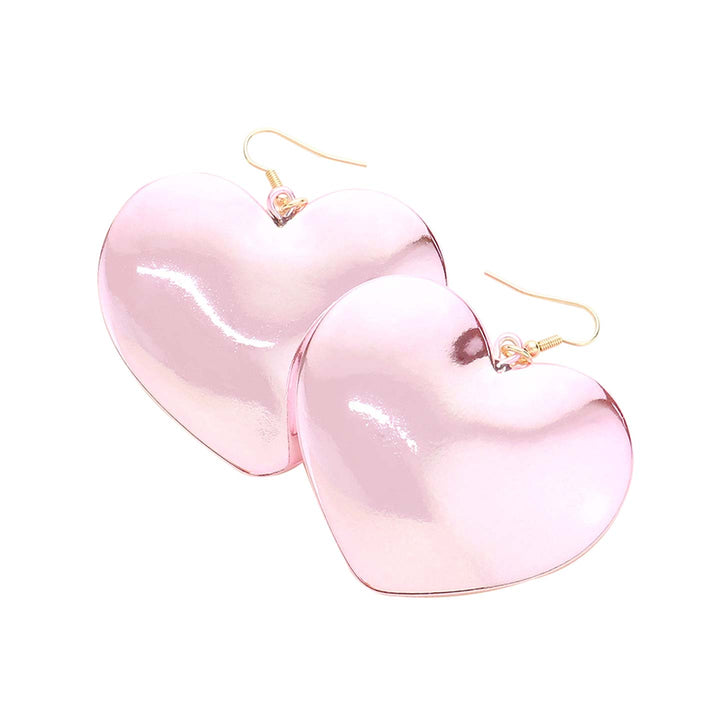 Pink Heart Dangle Earrings, take your love for statement accessorizing to a new level of affection with these heart-dangle earrings. Accent all of your dresses with the extra fun vibrant color with these heart-dangle earrings. Wear these lovely earrings to make you stand out from the crowd & show your trendy choice this valentine. 