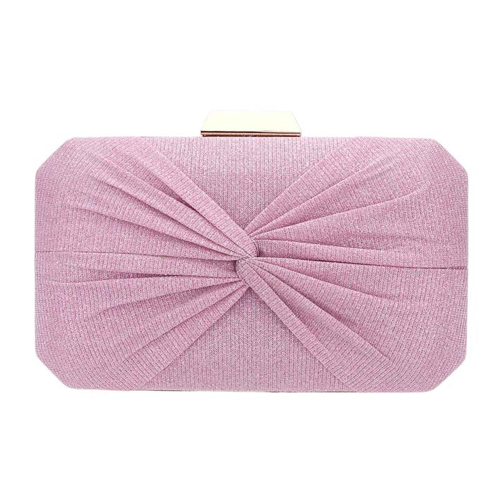Pink Knotted Shimmery Evening Clutch Crossbody Bag, is the perfect choice to carry on the special occasion with your handy stuff. It is lightweight and easy to carry throughout the whole day. You'll look like the ultimate fashionista while carrying this Knot-themed Rhinestone Crossbody Evening Bag. This stunning Clutch bag is perfect for weddings, parties, evenings, cocktail parties, wedding showers, receptions, proms, etc.