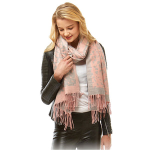 Pink Leopard Pattern Cashmere Feel Oblong Scarf, on trend & fabulous, a luxe addition to any cold-weather ensemble. Great for daily wear in the cold winter to protect you against chill, classic infinity-style scarf & amps up the glamour with plush material that feels amazing snuggled up against your cheeks.