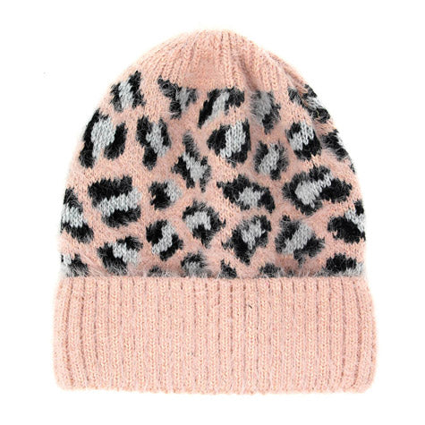 Pink Leopard Pattern Hat Rose Leopard Beanie Hat Leopard Winter Hat grab this toasty hat to keep you incredibly warm when running out the door. Accessorize with this cat ear hat, it's the autumnal touch finish your outfit. Best Gift Birthday, Christmas, Anniversary, Valentine's Day, Wife, Mom, Sister