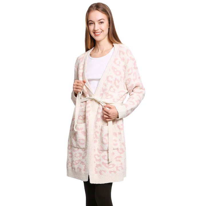 Pink Leopard Patterned Cozy Robe. These leopard themed multi-purpose ponchos are wonderfully versatile and can be worn in many different ways: as a poncho; a shrug; a cardigan; a scarf; a snood; and a shawl. Timeless beautiful Poncho is ensure your upper body stays perfectly warm when the temperatures drop. A fashionable eye catcher, will quickly become one of your favorite accessories, the thickness is perfect for autumn winter and spring, fine gift for women, girl, mom.