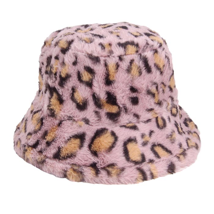 Pink Leopard Patterned Faux Fur Bucket Hat, this Faux Fur leopard patterned bucket hat is nicely designed and a great addition to your attire. Perfect for protecting you from the wind, snow, beach, pool, camping, or any outdoor activities in cold weather. Awesome winter gift accessory! Perfect gift for Birthdays, Christmas, Stocking stuffers, Secret Santa, holidays, anniversaries, Valentine's Day, etc. to your friends, family, or loved ones.