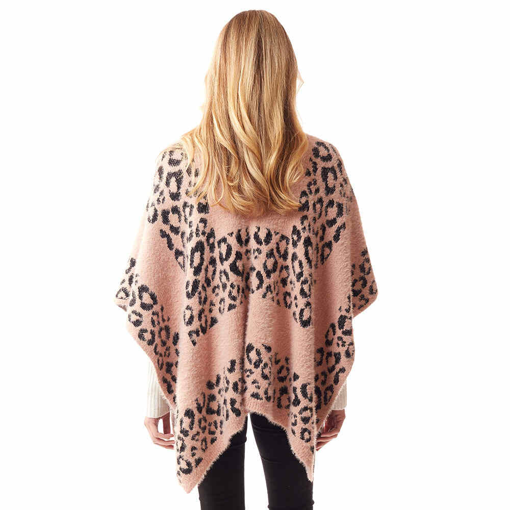 Pink Leopard Patterned Soft Fuzzy Ruana Poncho Soft Leopard Shawl Cape Wrap, are trending and an easy, comfortable, warm option you can easily throw on and look great in any outfit! Perfect Birthday Gift , Christmas Gift , Anniversary Gift, Regalo Navidad, Regalo Cumpleanos, Valentine's Day Gift, Dia del Amor
