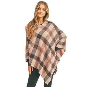 Pink Multi Color Checker Poncho, ensure your upper body stays perfectly toasty when the temperatures drop, timelessly beautiful, gently nestles around the neck and feels exceptionally comfortable to wear this multi color checker poncho. A fashionable eye catcher, will quickly become one of your favorite accessories, warm and goes with all your winter outfits.