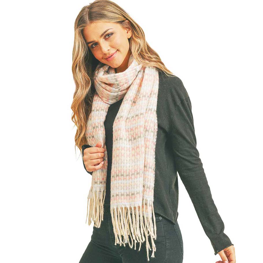 Beige Multi Color Stitch Scarf, accentuates your gorgeousness and drags out the beautiful moments with this soft, highly versatile scarf. Perfect Gift for Birthdays, holidays, Christmas, Anniversary, Valentine's Day, etc. It brings a classic look, adds a pop of color & completes your outfit, keeping you cozy & toasty. Amps up the glamour with a plush material that feels amazing snuggled up against your cheeks. Use in the cold or just to jazz up your look.