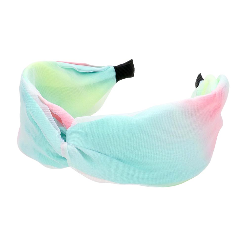 Light Blue Ombre Twisted Headband, create a beautiful look while perfectly matching your color with the easy-to-use ombre twisted headband. Push your hair back and spice up any plain outfit with this headband! Awesome gift idea for your loved one or yourself for the spring and summer seasons.