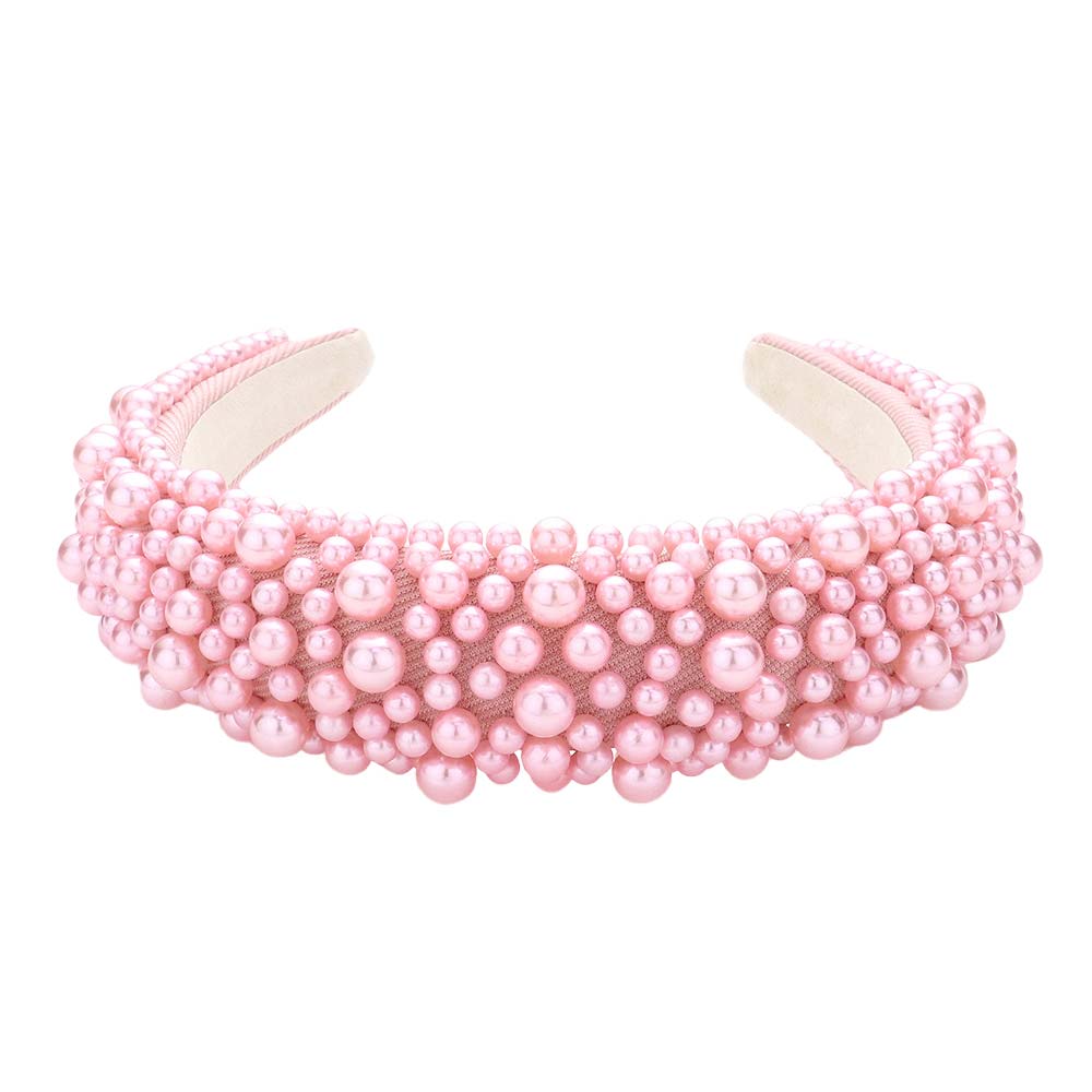 Pink Pearl Cluster Headband, create a natural & beautiful look while perfectly matching your color with the easy-to-use Cluster Headband. Push your hair back and spice up any plain outfit with this Pearl headband! Perfect for everyday wear, special occasions, and more. Awesome gift idea for your loved one or yourself.