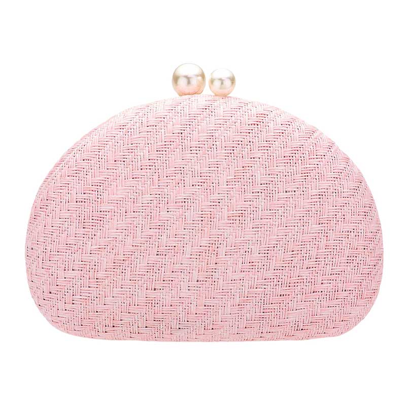 Pink Pearl Pointed Woven Raffia Clutch Crossbody Bag, look like the ultimate fashionista when carrying this small clutch bag, great for when you need something small to carry or drop in your bag. Perfect gifts for weddings, Prom, birthdays, Mother’s Day, anniversaries, holidays, Mardi Gras, Valentine’s Day, or any occasion.