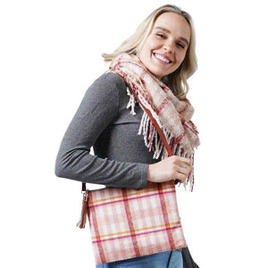 Pink Plaid Check Crossbody Clutch Bag, amps up your confidence and strength. These trendy and colorful bags come with adjustable and detachable hand straps to enhance your comfortability. It's lightweight and easy to carry. It looks like the ultimate fashionista when carrying this small Clutch bag. Perfect gift for birthdays, holidays, Christmas, New year, etc.