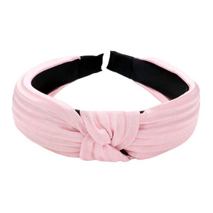 Pink Pleated Knot Burnout Headband, create a natural & beautiful look while perfectly matching your color with the easy-to-use Knot Burnout Headband. Push your hair back and spice up any plain outfit with this headband! Perfect for everyday wear, special occasions, and more. Awesome gift idea for your loved one or yourself.
