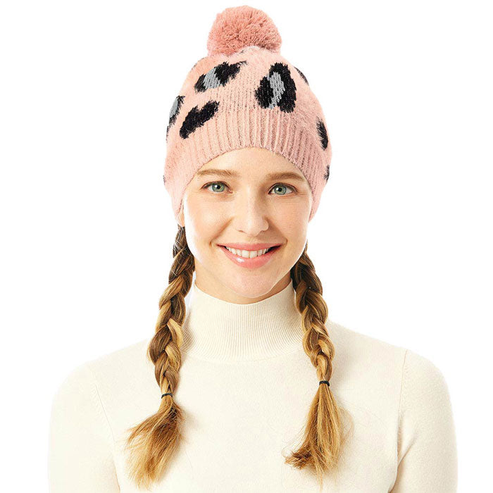 Pink Soft Fuzzy Leopard Print Beanie Hat With Pom Pom, before running out the door into the cool air, you’ll want to reach for this toasty beanie to keep you incrediblywarm. Accessorize the fun way with this faux fur pom pom hat, these leopard themed beanie hat have the autumnal touch you need to finish your outfit in style. Awesome winter gift accessory! Perfect Gift Birthday, Christmas, Stocking Stuffer, Secret Santa, Holiday, Anniversary, Valentine's Day, Loved One.