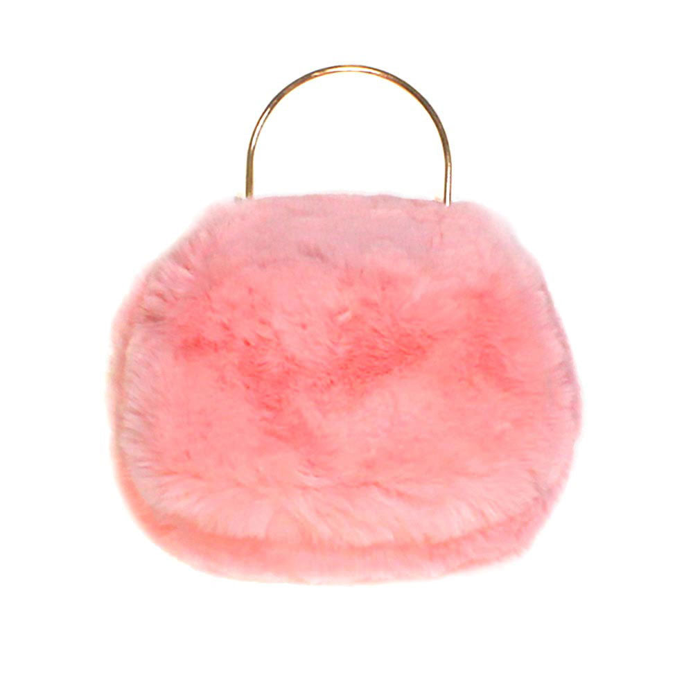 Pink Solid Faux Fur Tote Crossbody Bag. This high quality Tote Crossbody Bag is both unique and stylish. Suitable for money, credit cards, keys or coins and many more things, light and gorgeous. perfectly lightweight to carry around all day. Look like the ultimate fashionista carrying this trendy faux fur Tote Crossbody Bag! Perfect Birthday Gift, Anniversary Gift, Mother's Day Gift, Graduation Gift, Valentine's Day Gift.