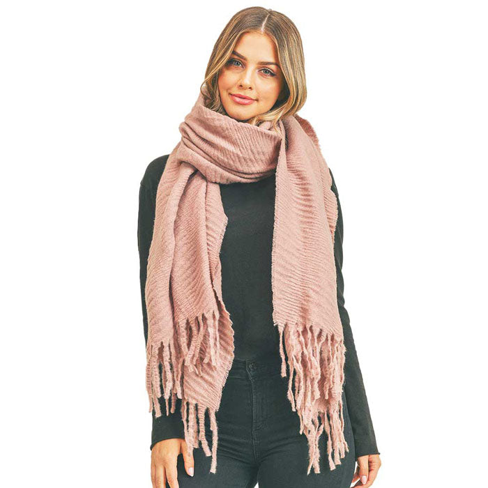 Pink Solid Pleated Scarf, delicate, warm, on trend & fabulous, a luxe addition to any cold-weather ensemble. This Solid Pleated scarf combines great fall style with comfort and warmth. It's a a perfect weight can be worn to complement your outfit, or with your favorite fall jacket. Great for daily wear in the cold winter to protect you against chill, classic infinity style scarf & amps up the glamour with plush material that feels amazing snuggled up against your cheeks.