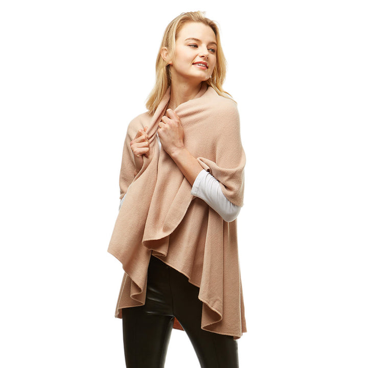 Pink Solid Color Detail Wide Soft Knit Cape Poncho Shawl Vest, the perfect accessory, luxurious, trendy, super soft chic capelet, keeps you warm & toasty. You can throw it on over so many pieces elevating any casual outfit! Perfect Gift Birthday, Holiday, Christmas, Anniversary, Wife, Mom, Special Occasion