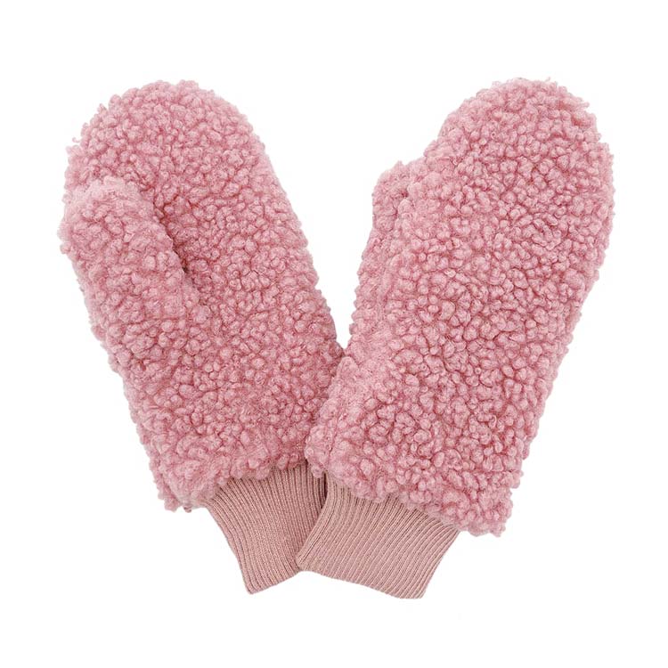 Pink Solid Sherpa Mitten Gloves, are warm, cozy, and beautiful mittens that will protect you from the cold weather while you're outside and amp your beauty up in perfect style. It's a comfortable, soft brushed poly stretch knit that will keep you perfectly warm and toasty. It's finished with a hint of stretch for comfort and flexibility. Wear gloves or a cover-up as a mitten to make your outfit gorgeous with luxe and comfortability.