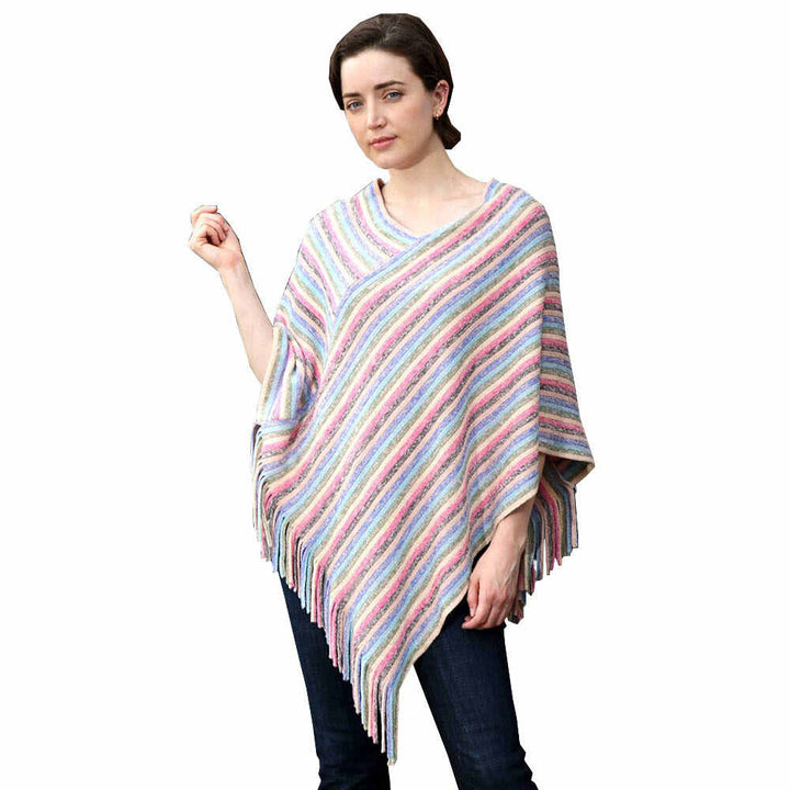 Pink Lurex Knit Poncho Outwear Ruana Cape, the perfect accessory, luxurious, trendy, super soft chic capelet, keeps you warm & toasty. You can throw it on over so many pieces elevating any casual outfit! Perfect Gift Birthday, Holiday, Christmas, Anniversary, Wife, Mom, Special Occasion