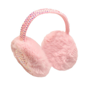 Pink Studded Fluffy Plush Fur Foldable Earmuff, is soft & furry that will shield your ears from cold winter weather ensuring all-day comfort. The plush fur foldable design earmuff creates a cozy feel & gives you a trendy look. It's both comfy and fashionable. These are so soft and toasty that you’ll want to wear them everywhere, especially while running out of the door in the cold weather in the mood.